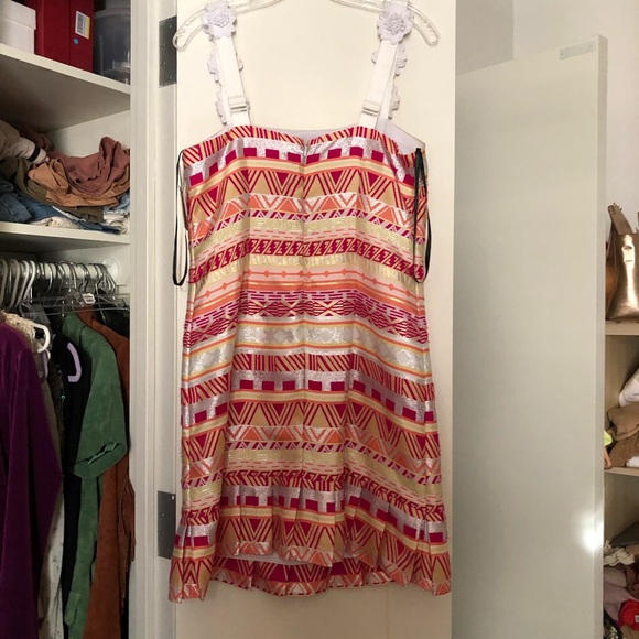 Laundry by Shelli Segal | Striped Jacquard Sheath Dress | SZ4 - Picture 10 of 10